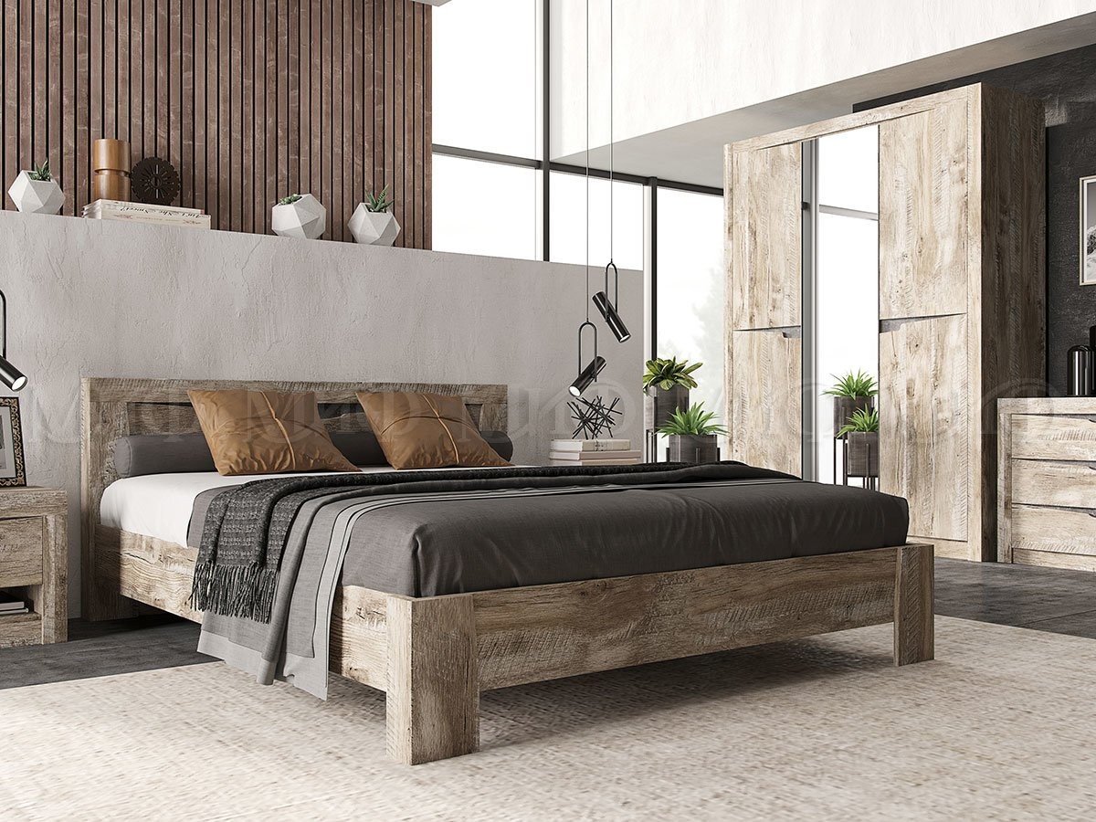 Спальный Гарнитур Ройс №1 /Дуб Юкон/Бетон Темный 