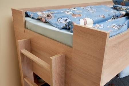 Двухъярусная кровать с диван-кроватью темно-серый / дуб сонома