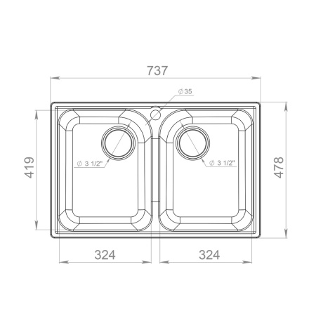 Мойка QUARZ 15, белый