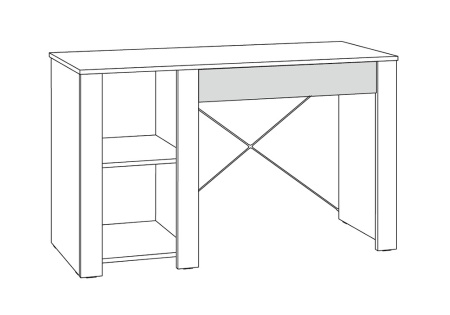 Стол письменный Джастин 12.154 белый шагрень / дуб белый