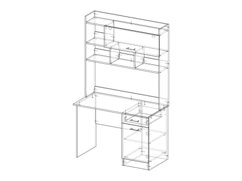 Компьютерный Стол Стайл №2 (Ш-1118 x Г-570 x В-1882 мм)/Разные Цвета