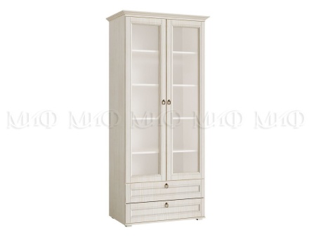 Шкаф со Стеклом Элит-1 МДФ Сандал Светлый (Ш-975 мм x Г-577 мм х В-2185 мм)