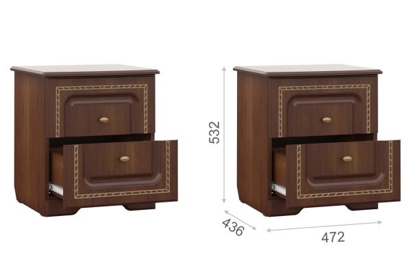 Спальный Гарнитур Диана Орех Экко/Патина Золото